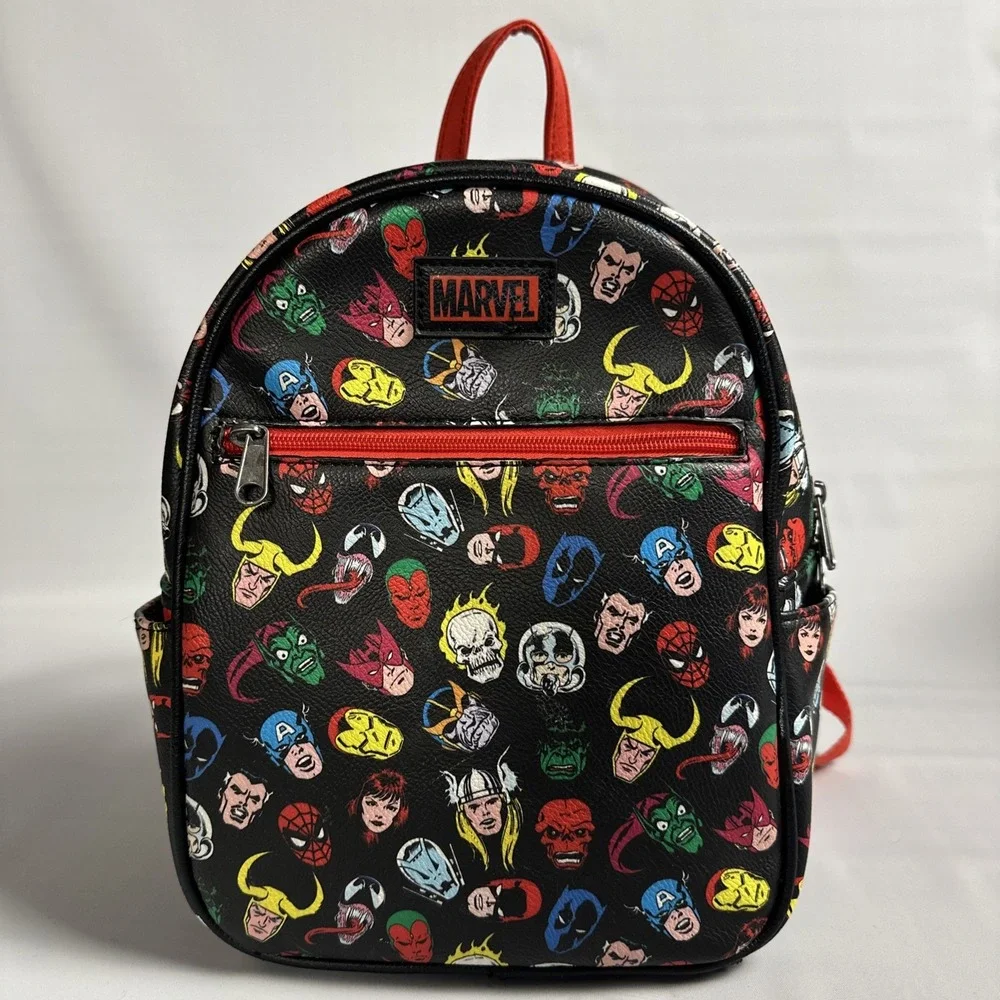 Loungefly Marvel 80th Anniversary Mini Backpack Comic Character Faces Bag Heros
